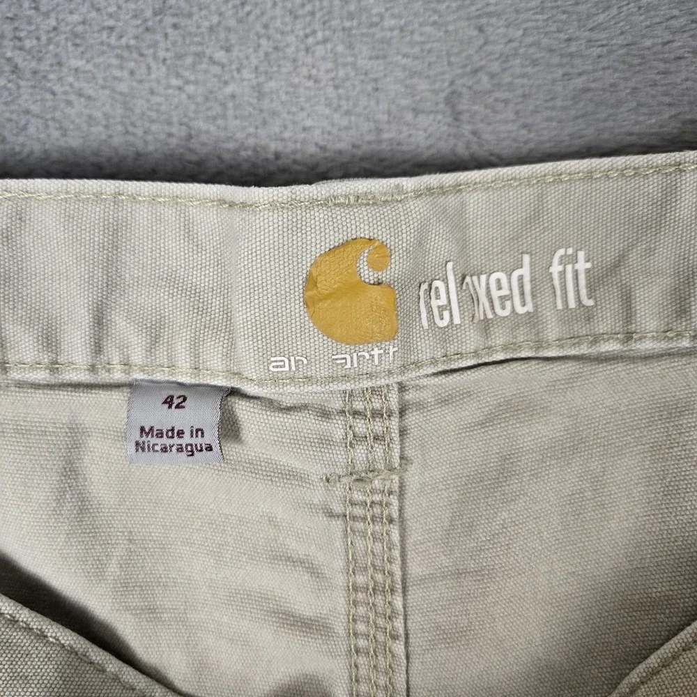 Carhartt Cargo Shorts Mens 42 Beige Relaxed‎ Fit Utility Pockets Workwear